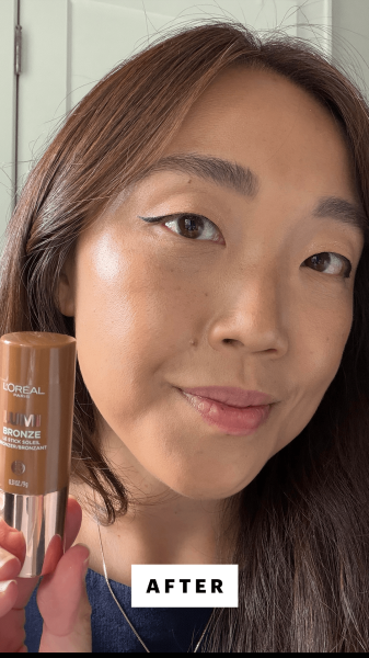 Lee after applying the L'Oral Paris Lumi Bronze Le Stick