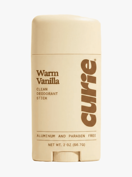 Curie Clean Deodorant Stick in branded component on a light gray background